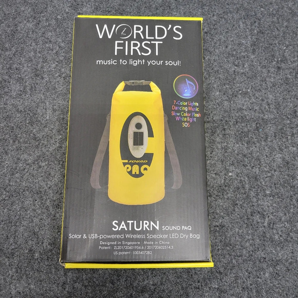 Wireless speaker LED Dry Bag Yellow Weatherproof Adjustable Straps 10L Sound Paq - Picture 1 of 9